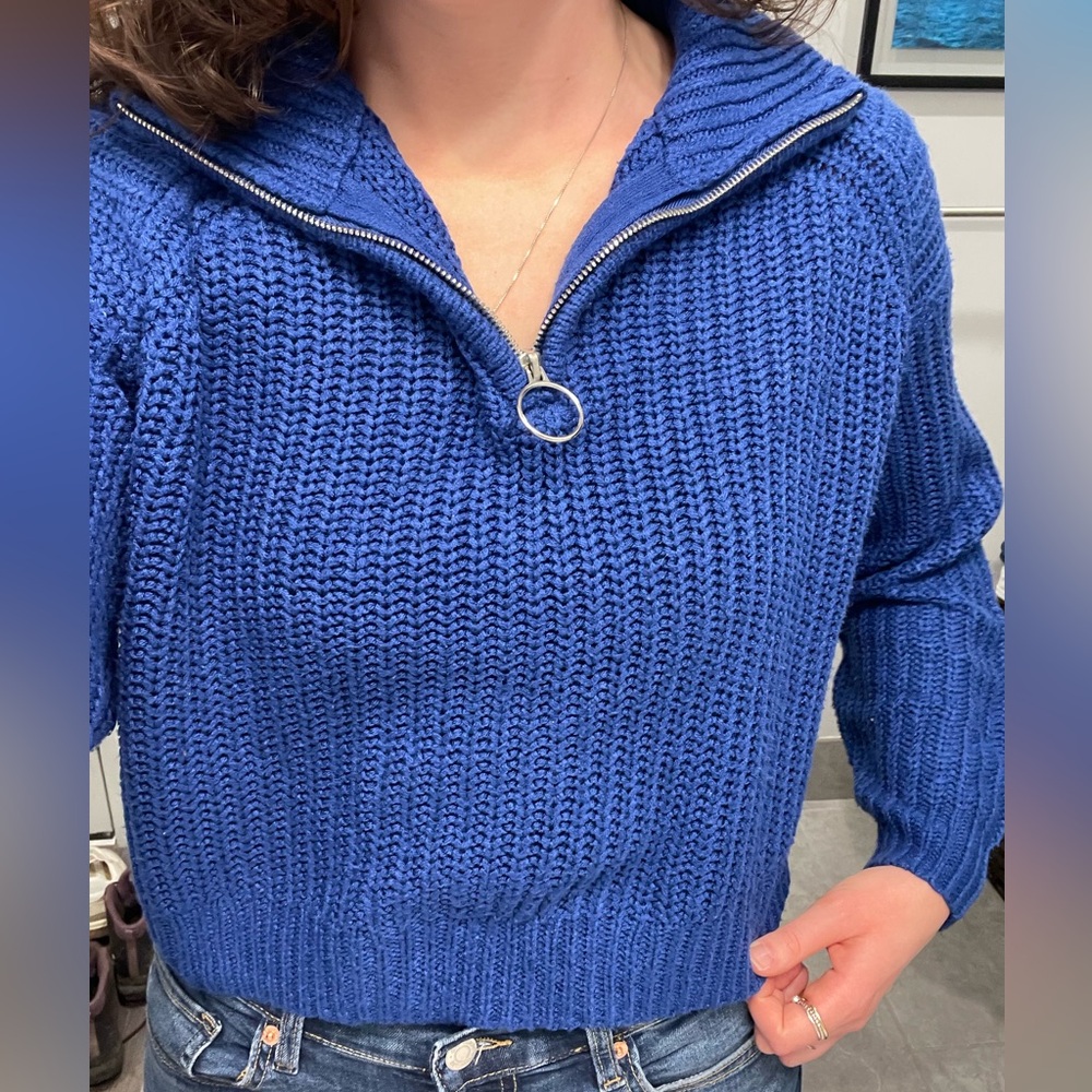 H&M Blue Half-Zip Women's Sweater